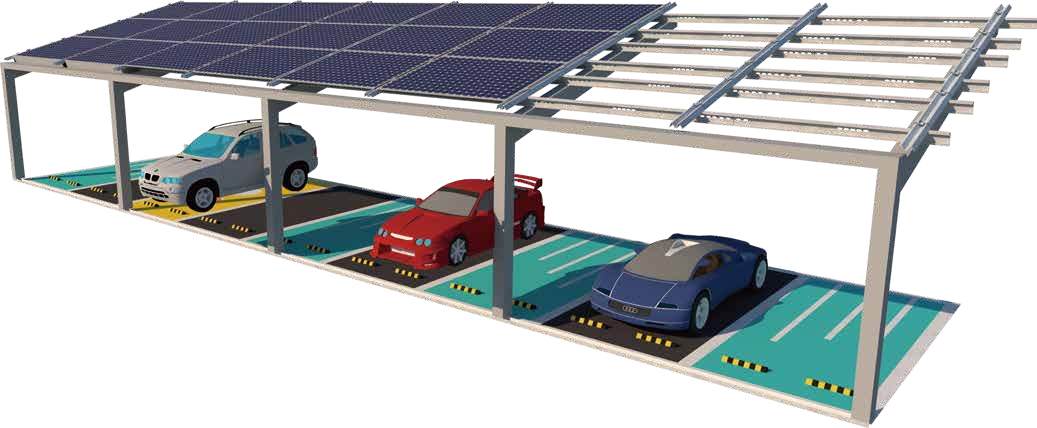 Solar carport structure
